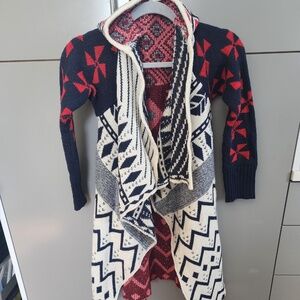 NATIVE AMERICAN CARDIGAN DUSTER SWEATER - LARGE
